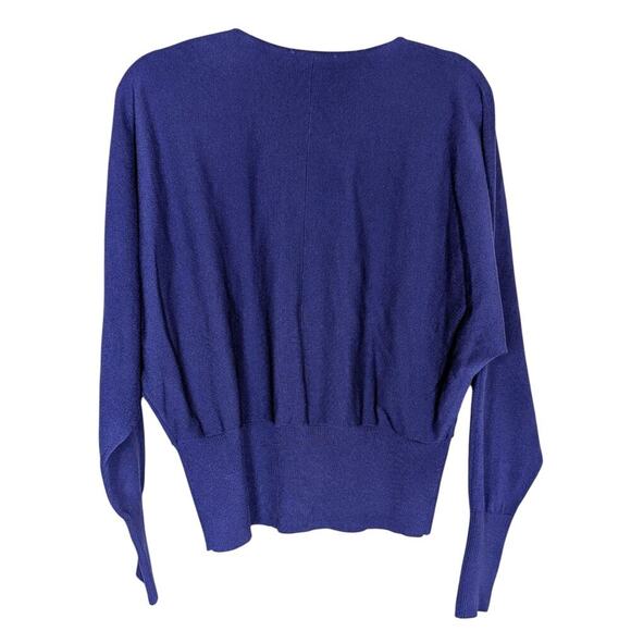 Women's Express V-Neck Banded Bottom SoHo Sweater Purple top - XL - Picture 2 of 8